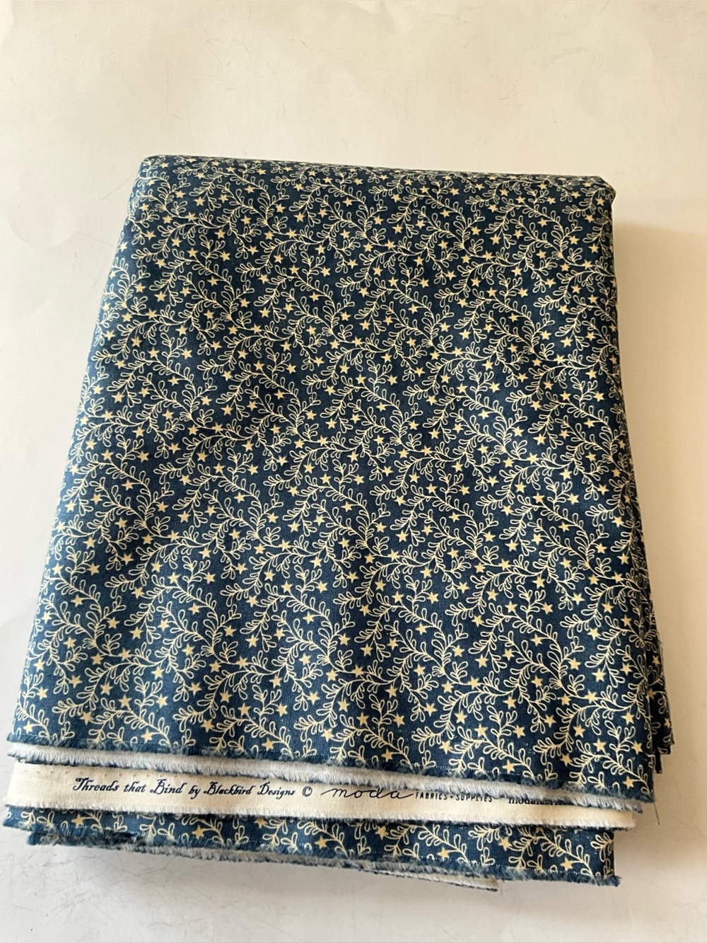 Quilting Moda Fabrics Threads That Bind By Blackbird Designs #28006 Blue 5 3/4yd